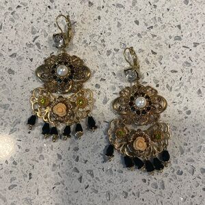 CAbi Gold & Black Earrings